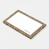 Luipaardprint met monogram post-it® notes (Schuin)