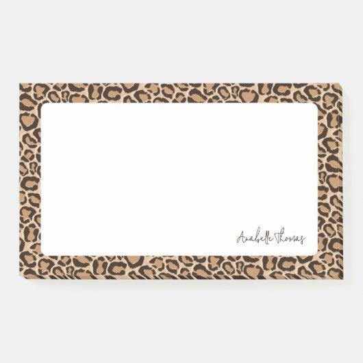 Luipaardprint met monogram post-it® notes (Voorkant)