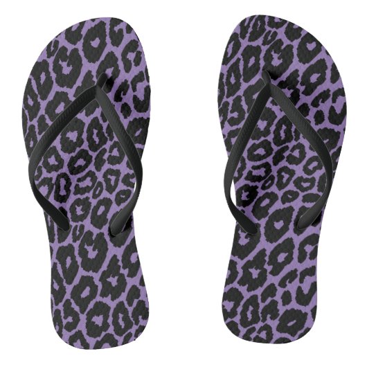 Luipaardprint met paarse achtergrondwisselaar teenslippers (Voetbed)