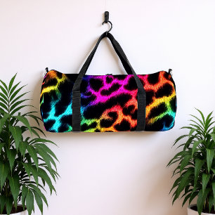 Luipaardprint met regenboog gloed plunjezak