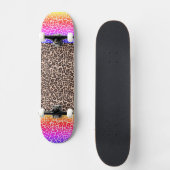 Luipaardprint met roze en sinaasappel voor kindere persoonlijk skateboard (Voorkant)