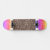 Luipaardprint met roze en sinaasappel voor kindere persoonlijk skateboard (Horizontaal)