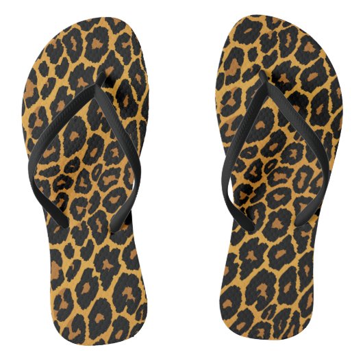Luipaardprint met verloopgoud teenslippers (Voetbed)