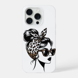 Luipaardprint mode meisje iPhone hoesje 15 Pro Case