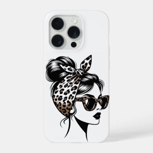 Luipaardprint mode meisje iPhone hoesje 15 Pro Case (Achterkant)