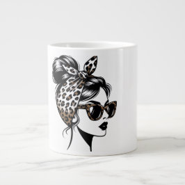 Luipaardprint mode meisje koffiemok grote koffiekop