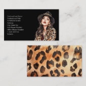 Luipaardprint Model Modieuze Vrouw Visitekaartje (Voorkant / Achterkant)