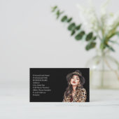 Luipaardprint Model Modieuze Vrouw Visitekaartje (Staand voorkant)