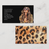 Luipaardprint Model Modieuze Vrouw Visitekaartje (Voorkant / Achterkant)