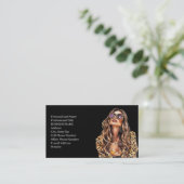 Luipaardprint Model Modieuze Vrouw Visitekaartje (Staand voorkant)