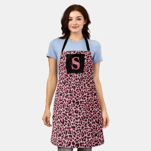Luipaardprint Monogram Mode Heet Roze Schort