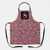 Luipaardprint Monogram Mode Roze Schort (Voorkant)