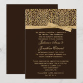 Luipaardprint nep lint bruiloft na-feestje kaart (Voorkant / Achterkant)