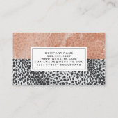 Luipaardprint | Oranje marmeren kleurblok Visitekaartje (Achterkant)