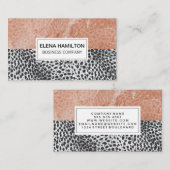 Luipaardprint | Oranje marmeren kleurblok Visitekaartje (Voorkant / Achterkant)
