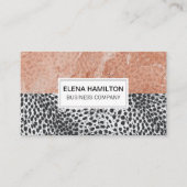 Luipaardprint | Oranje marmeren kleurblok Visitekaartje (Voorkant)