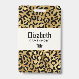Luipaardprint patroon in goud en zwart badge