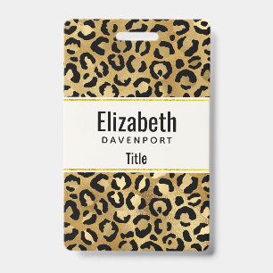 Luipaardprint patroon in goud en zwart badge