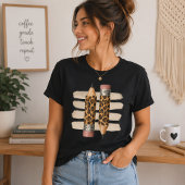 Luipaardprint Potlood Onderwijzer Ontwerp T-shirt
