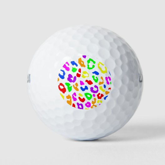Luipaardprint Regenboog Wit Golfballen (Voorkant)
