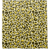 Luipaardprint Retro Gele Bad Douchegordijn (Voorkant)