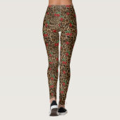 Luipaardprint Rode Kersen Patroon Leggings (Achterkant)