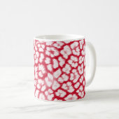 Luipaardprint rood en wit koffiemok (Voorkant rechts)