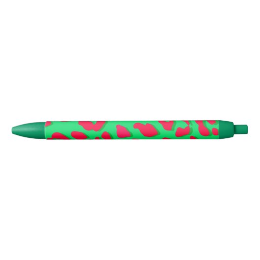 Luipaardprint rood groen zwarte inkt pen (Voorkant)