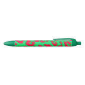 Luipaardprint rood groen zwarte inkt pen (Bovenkant)