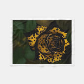 Luipaardprint Roos Bloem Dekbed Fleece Deken (Voorkant (Horizontaal))