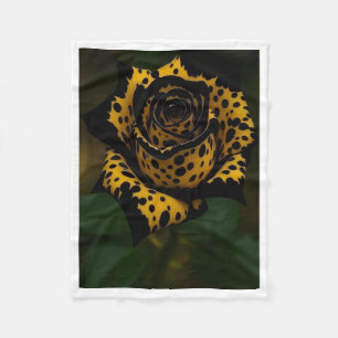 Luipaardprint Roos Bloem Dekbed Fleece Deken