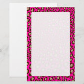 Luipaardprint/roze/DIY achtergrondkleur Briefpapier (Voorkant / Achterkant)