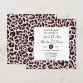 Luipaardprint Roze Gouden Trouwkaarten Kaart (Voorkant / Achterkant)
