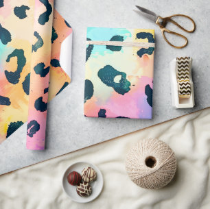 Luipaardprint Safari Dier Regenboog Cadeaupapier