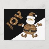 Luipaardprint Santa-blijdschap Briefkaart (Voorkant)