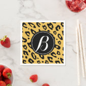 Luipaardprint servetten met gepersonaliseerd monog (Insitu)