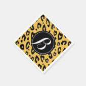 Luipaardprint servetten met gepersonaliseerd monog (Hoek)