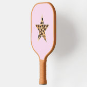Luipaardprint Ster op Roze Pickle Ball Paddle (Links)