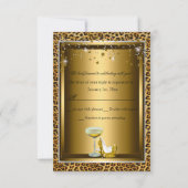 Luipaardprint & Strik 50 & Fabulous RSVP Goud Kaart (Achterkant)