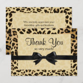 Luipaardprint Strik Bedankt Briefje (Voorkant / Achterkant)