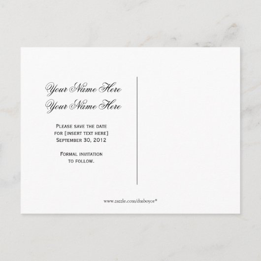 Luipaardprint Strik Lint op Zwart Save The Date Aankondigingskaart (Achterkant)