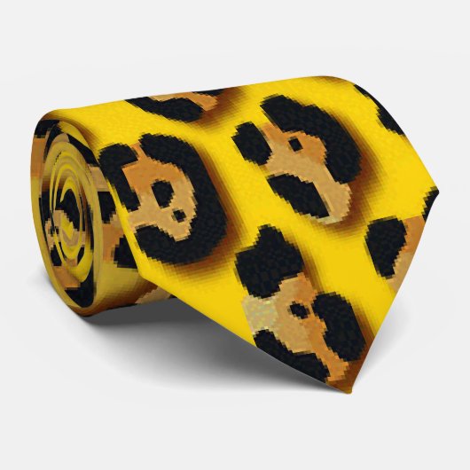 luipaardprint stropdas (Opgerold)
