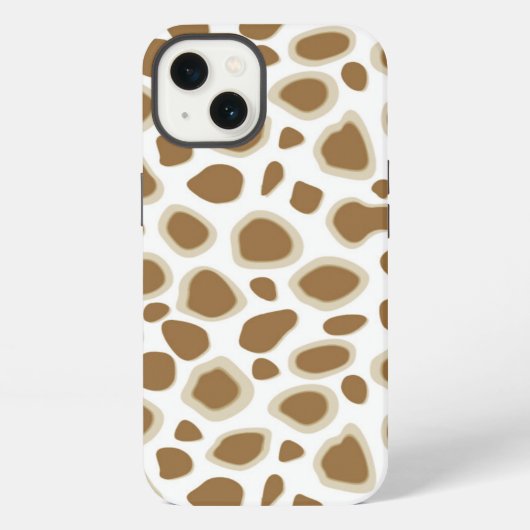 Luipaardprint - Taupe Tannig en Wit iPhone Hoesje (Achterkant)