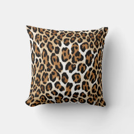 Luipaardprint Taupe Wit Kussen