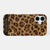 Luipaardprint telefoonhoesje Aangepaste naam iPhone 16 Hoesje (Achterkant horizontaal)