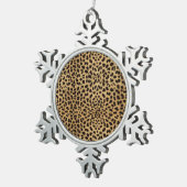 Luipaardprint Tin Sneeuwvlok Ornament (Rechts)