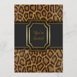 Luipaardprint uitnodiging template voor feestje