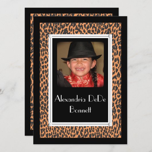 Luipaardprint uitnodigingen (Voorkant / Achterkant)