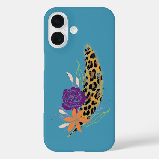 Luipaardprint, veren & bloemen Case-Mate iPhone case (Achterkant)