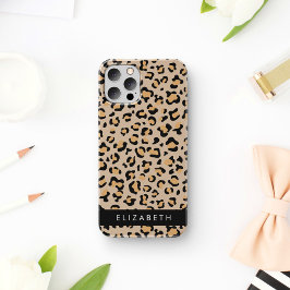 Luipaardprint, Vlekken, Bruine Luipaard, Je Naam iPhone 16 Hoesje